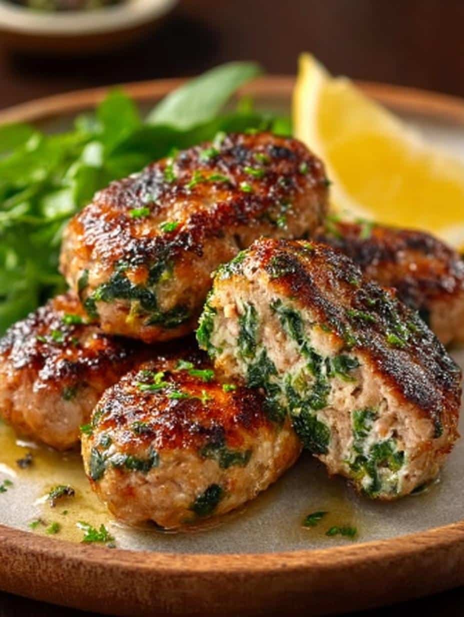 Savory Turkey Spinach Sausages
