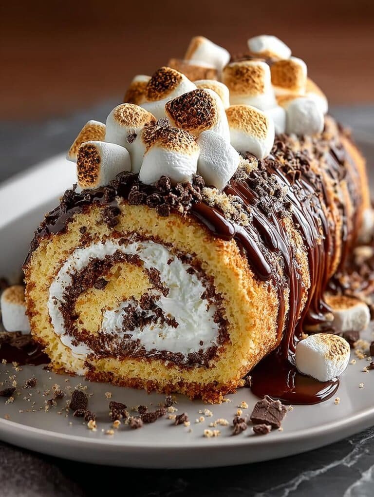 Smores Swiss Roll Dessert