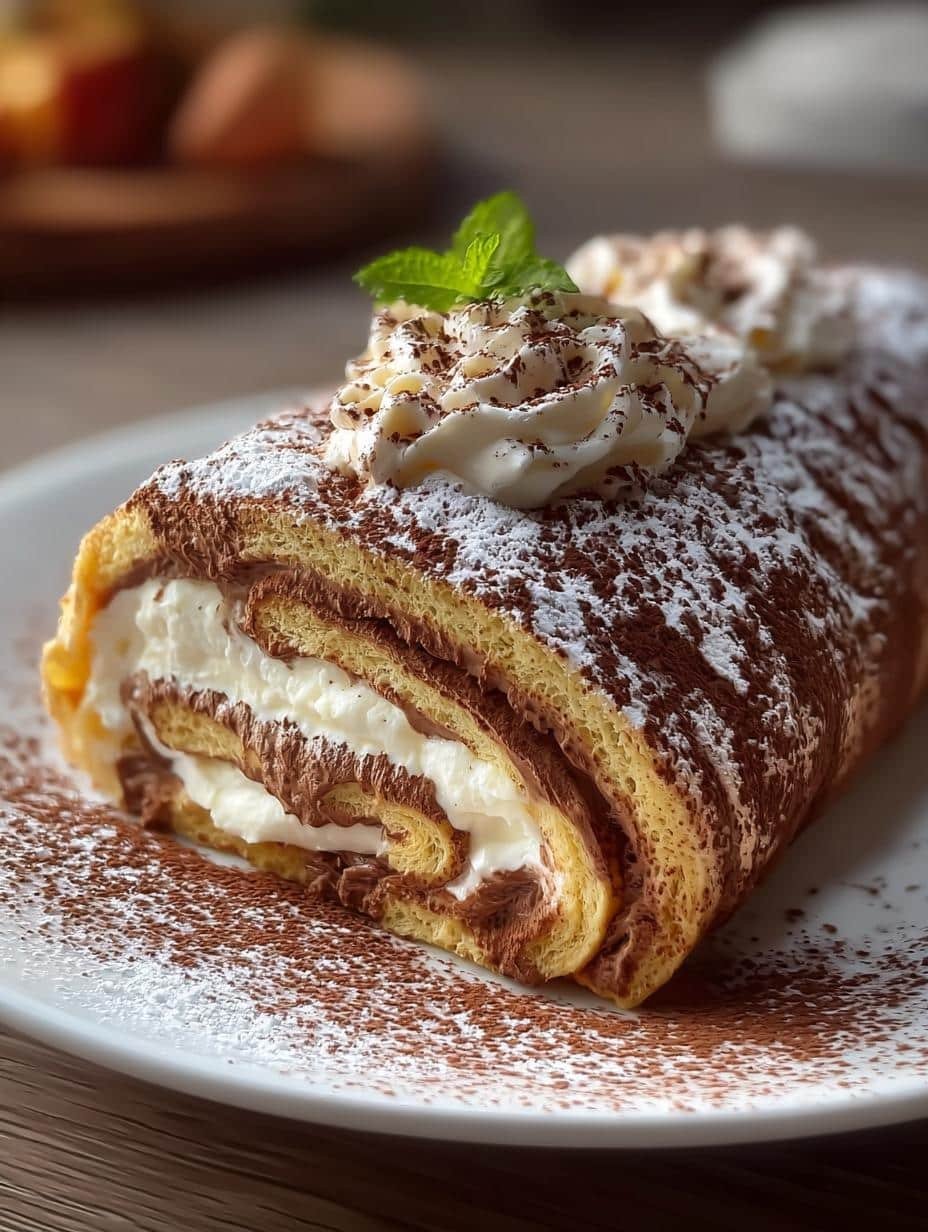 Delightful Tiramisu Crepes Cake Roll Recipe - Tiramisu Crepes Cake Roll - main visual representation